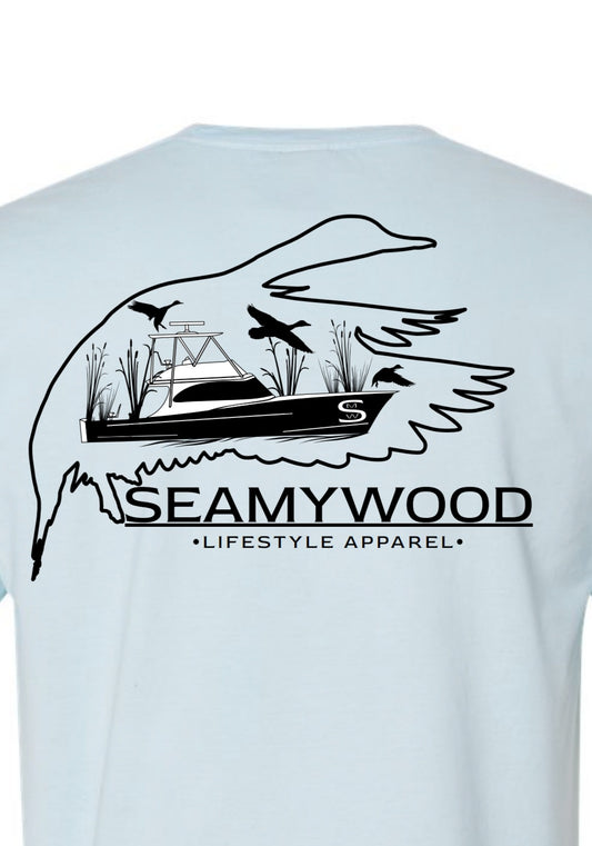 Seamywood 100% Cotton T-Shirt. Soothing Blue