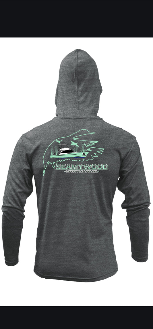 Seamywood Hooded Performance Shirt Charcoal Grey